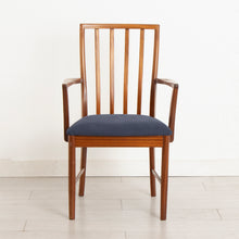 Load image into Gallery viewer, Set of Six Midcentury Teak Dining Chairs by McIntosh, Re-Upholstered in Dark Blue Fabric
