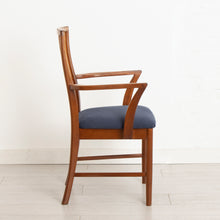 Load image into Gallery viewer, Set of Six Midcentury Teak Dining Chairs by McIntosh, Re-Upholstered in Dark Blue Fabric