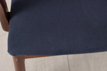 Load image into Gallery viewer, Set of Six Midcentury Teak Dining Chairs by McIntosh, Re-Upholstered in Dark Blue Fabric