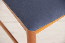 Load image into Gallery viewer, Set of Six Midcentury Teak Dining Chairs by McIntosh, Re-Upholstered in Dark Blue Fabric