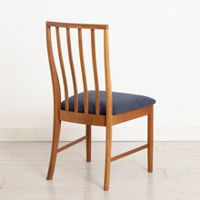 Load image into Gallery viewer, Set of Six Midcentury Teak Dining Chairs by McIntosh, Re-Upholstered in Dark Blue Fabric