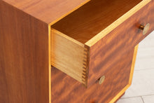 Load image into Gallery viewer, Small Midcentury Chest of Drawers in Mahogany with Circular Brass Handles c.1960