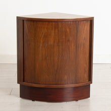Load image into Gallery viewer, Small Midcentury Danish Corner Cabinet with Tambour Doors by Poul Hundevad c.1965