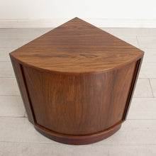 Load image into Gallery viewer, Small Midcentury Danish Corner Cabinet with Tambour Doors by Poul Hundevad c.1965