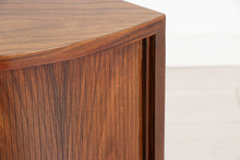 Load image into Gallery viewer, Small Midcentury Danish Corner Cabinet with Tambour Doors by Poul Hundevad c.1965