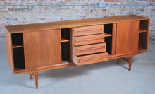 Load image into Gallery viewer, Danish Mid Century solid teak sideboard, circa 1960s.
