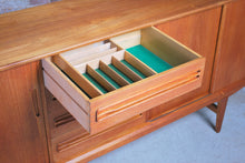 Load image into Gallery viewer, Danish Mid Century solid teak sideboard, circa 1960s.