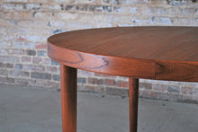 Load image into Gallery viewer, Danish Mid Century teak extending oval/round dining table by Kai Kristiansen, circa 1960s