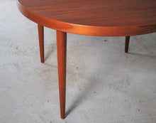 Load image into Gallery viewer, Danish Mid Century teak extending oval/round dining table by Kai Kristiansen, circa 1960s