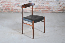 Load image into Gallery viewer, Danish Mid Century rosewood dining chair with original leather upholstery, circa 1960s.