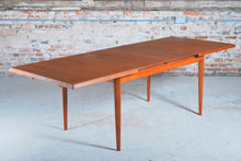 Load image into Gallery viewer, Danish Mid Century extending teak dining table by Fritz Hansen, circa 1960s