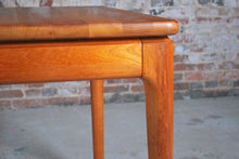 Load image into Gallery viewer, Danish Mid Century solid teak exteding dining table by Glostrup Mobelfabrik, circa 1970s.