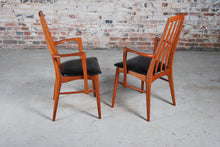 Load image into Gallery viewer, A Danish Mid Century set of 6 elegant Teak "Eva" dining chairs by Niels Koefoed for Koefoeds Hornslet, circa 1960s.