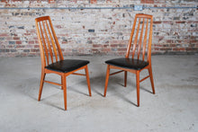 Load image into Gallery viewer, A Danish Mid Century set of 6 elegant Teak "Eva" dining chairs by Niels Koefoed for Koefoeds Hornslet, circa 1960s.