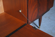 Load image into Gallery viewer, Mid Century teak and mahogany long sideboard with brass handles by Greaves&Thomas, stamped 1966.
