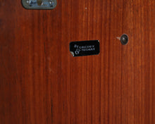 Load image into Gallery viewer, Mid Century teak and mahogany long sideboard with brass handles by Greaves&Thomas, stamped 1966.