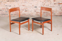 Load image into Gallery viewer, Set of 4 Mid Century teak dining chairs by Younger, England, circa 1960s.