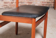 Load image into Gallery viewer, Set of 4 Mid Century teak dining chairs by Younger, England, circa 1960s.