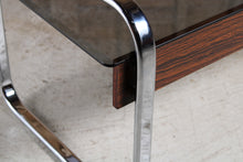 Load image into Gallery viewer, Mid Century chrome, zebrawood and smoked glass coffee table in the manner of Peter Protzman for Herman Miller, circa 1970s.