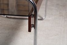 Load image into Gallery viewer, Mid Century chrome, zebrawood and smoked glass coffee table in the manner of Peter Protzman for Herman Miller, circa 1970s.