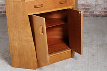 Load image into Gallery viewer, Mid Century G-plan Brandon oak corner desk and 2 matching corner shelves, circa 1950s