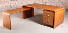 Load image into Gallery viewer, Danish Mid Century executive teak corner desk by Thygesen & Sorensen