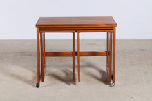 Load image into Gallery viewer, Mid Century McIntosh Triform teak nest of tables, circa 1960s.