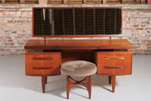 Load image into Gallery viewer, Mid Century G-plan Fresco teak dressing table with original stool, circa 1960s.