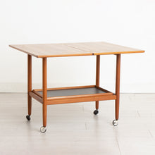 Load image into Gallery viewer, Danish Midcentury Teak Serving Trolley by Grete Jalk for Poul Jeppesen Mobelfabrik c.1960