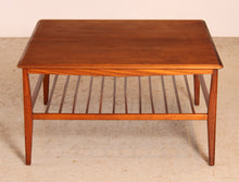 Load image into Gallery viewer, Mid Century rectangular coffee table with a magazine rack, circa 1960s
