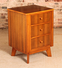 Load image into Gallery viewer, Mid Century walnut bedside table / chest of drawers by Morris of Glasgow, circa 1960s
