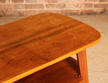 Load image into Gallery viewer, Mid Century walnut coffee/side table with a magazine rack, circa 1960s
