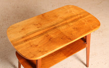 Load image into Gallery viewer, Mid Century walnut coffee/side table with a magazine rack, circa 1960s
