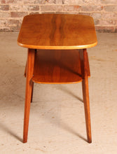 Load image into Gallery viewer, Mid Century walnut coffee/side table with a magazine rack, circa 1960s
