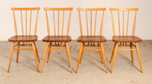 Load image into Gallery viewer, A set of 4 Ercol model 391 elm and beech chairs circa 1960s
