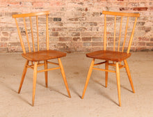 Load image into Gallery viewer, A set of 4 Ercol model 391 elm and beech chairs circa 1960s
