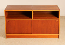 Load image into Gallery viewer, Mid Century Danish media stand / vinyl record player cabinet, circa 1970s
