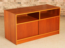 Load image into Gallery viewer, Mid Century Danish media stand / vinyl record player cabinet, circa 1970s
