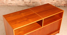 Load image into Gallery viewer, Mid Century Danish media stand / vinyl record player cabinet, circa 1970s
