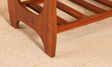 Load image into Gallery viewer, Mid Century mahogany coffee table with a magazine rack, circa 1960s
