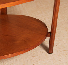 Load image into Gallery viewer, Mid Century 2-tier teak coffee table with a glass top, circa 1960s
