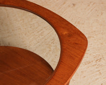 Load image into Gallery viewer, Mid Century 2-tier teak coffee table with a glass top, circa 1960s

