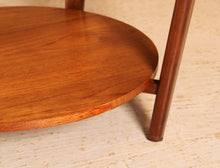 Load image into Gallery viewer, Mid Century 2-tier teak coffee table with a glass top, circa 1960s
