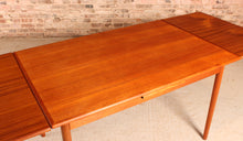 Load image into Gallery viewer, Danish Mid Century extending teak dining table, circa 1970s
