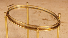 Load image into Gallery viewer, French Mid Century Maison Jansen style brass and glass bar cart / serving trolley, circa 1950s
