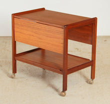 Load image into Gallery viewer, Mid Century drop leaf teak trolley, circa 1960s.
