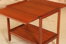 Load image into Gallery viewer, Mid Century drop leaf teak trolley, circa 1960s.
