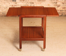 Load image into Gallery viewer, Mid Century drop leaf teak trolley, circa 1960s.
