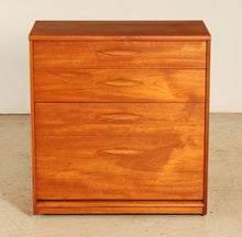 Load image into Gallery viewer, Mid Century teak chest of 4 drawers on casters by Austinsuite, circa 1960s
