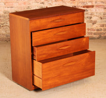 Load image into Gallery viewer, Mid Century teak chest of 4 drawers on casters by Austinsuite, circa 1960s
